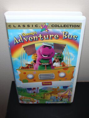 3/$55❤️vintage 1997 Barney’s Adventure Bus White Clamshell VHS Barney & Friends